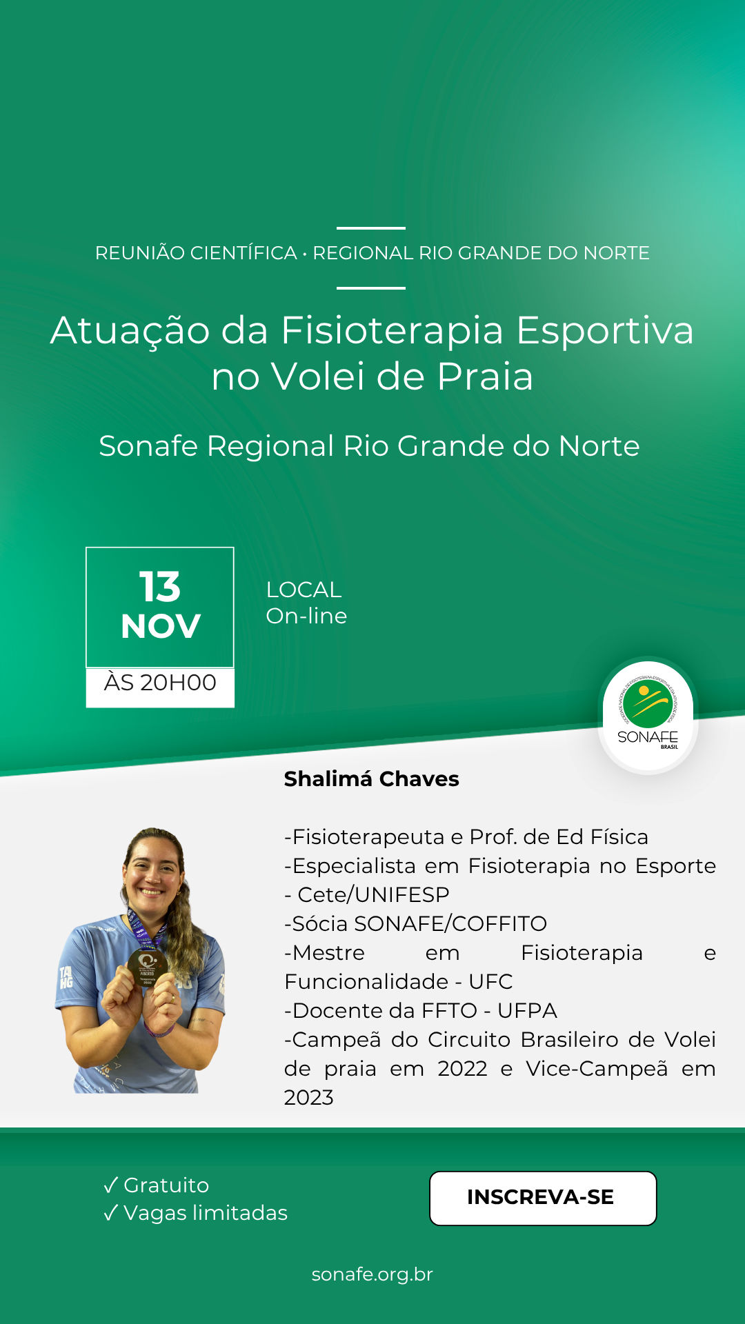 XV REUNIÃO CIENTÍFICA DA SONAFE/RN (2024-2025) - Atuação da Fisioterapia Esportiva no Volei de Praia