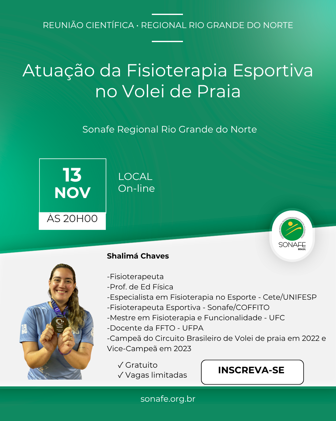 XV REUNIÃO CIENTÍFICA DA SONAFE/RN (2024-2025) - Atuação da Fisioterapia Esportiva no Volei de Praia
