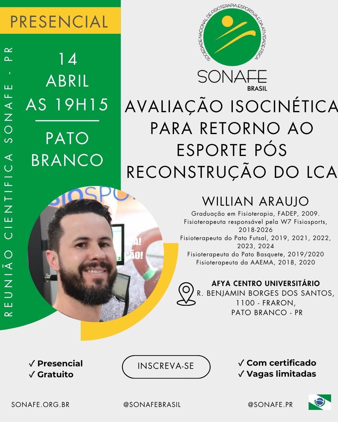 Reunião Científica- SONAFE PR- ABRIL- PATO BRANCO-PR